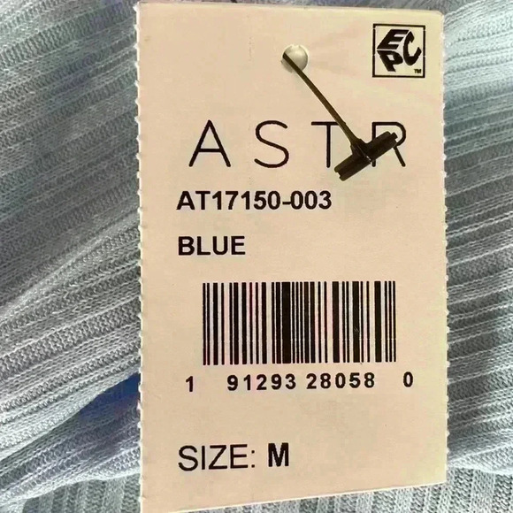 ASTR the Label Twist Cutout Bodysuit in Blue Size Medium NWT - Picture 5 of 8